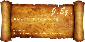 Jurkovich Szabolcs névjegykártya